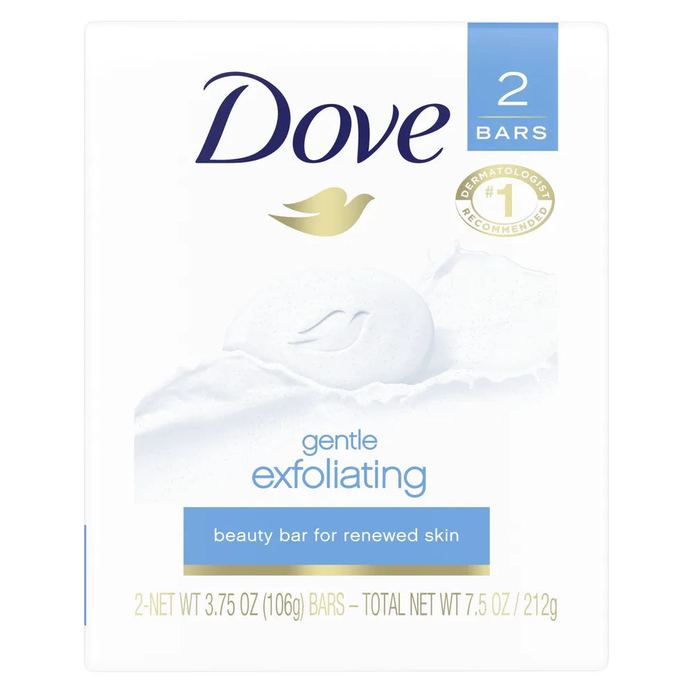 Dove Moisturizing Lotion Gentle Exfoliating Beauty Bar Soap 2 Ea 4.25Oz (Pack of 24)