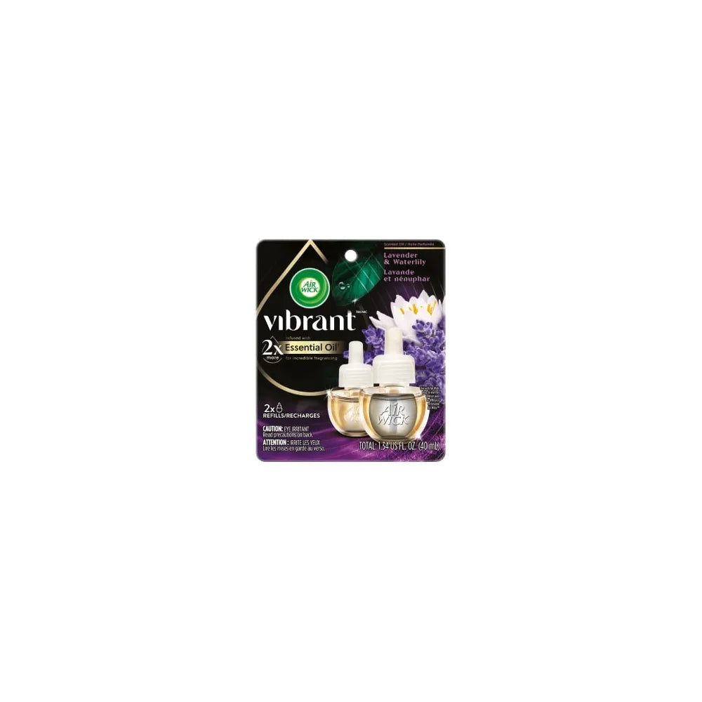 Air Wick Scented Oil Refill. Vibrant Lavender & Waterlily 1.34 Oz (Pack Of 6)