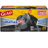 Glad ForceFlex Extra Strong Outdoor Drawstring Large Trash Bags  29.8 Oz (Pack of 6)