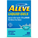 Aleve Liquid Gels Naproxen Sodium for Pain Relief 50 Count 3.69oz (Pack of 24)