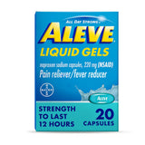 Aleve Liquid Gels with Naproxen Sodium 220mg (NSAID) Pain Reliever/Fever Reducer 20 Count 1.80oz (Pack of 36)