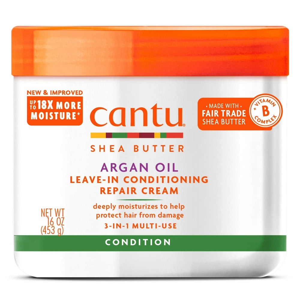 Cantu Argan Oil Moisturizing & Repairing Leave-in Conditioning Cream (Pack of 12) 16 Fl. Oz