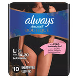 Always Discreet Underwear Large Black 10 Count 16.16oz (Pack of 2)