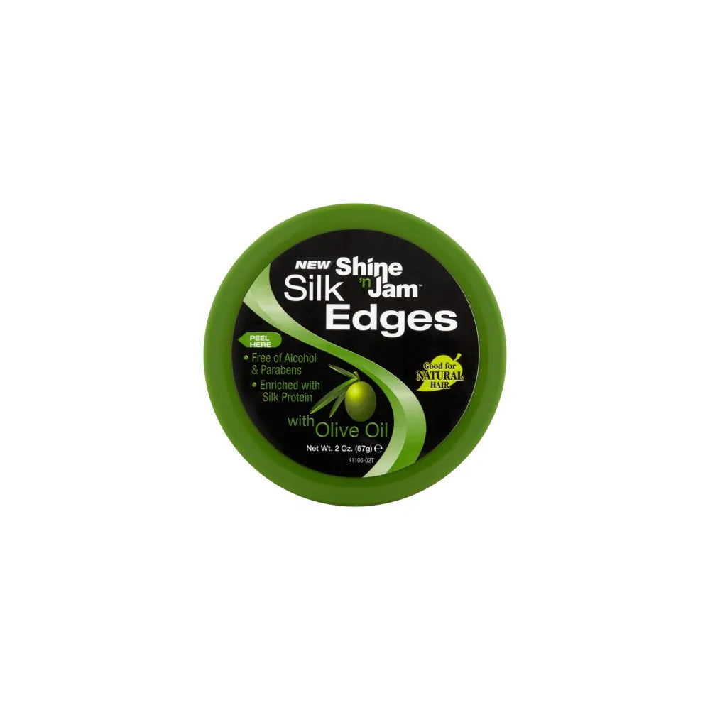 Ampro Shine N Jam Hair Conditioning Gel With Olive Oil Silk Edges 2Oz (Pack of 12)