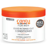 Cantu for Men Leave-In or Rinse-Out Conditioner for Hair & Beard (Pack of 12) 13 Oz