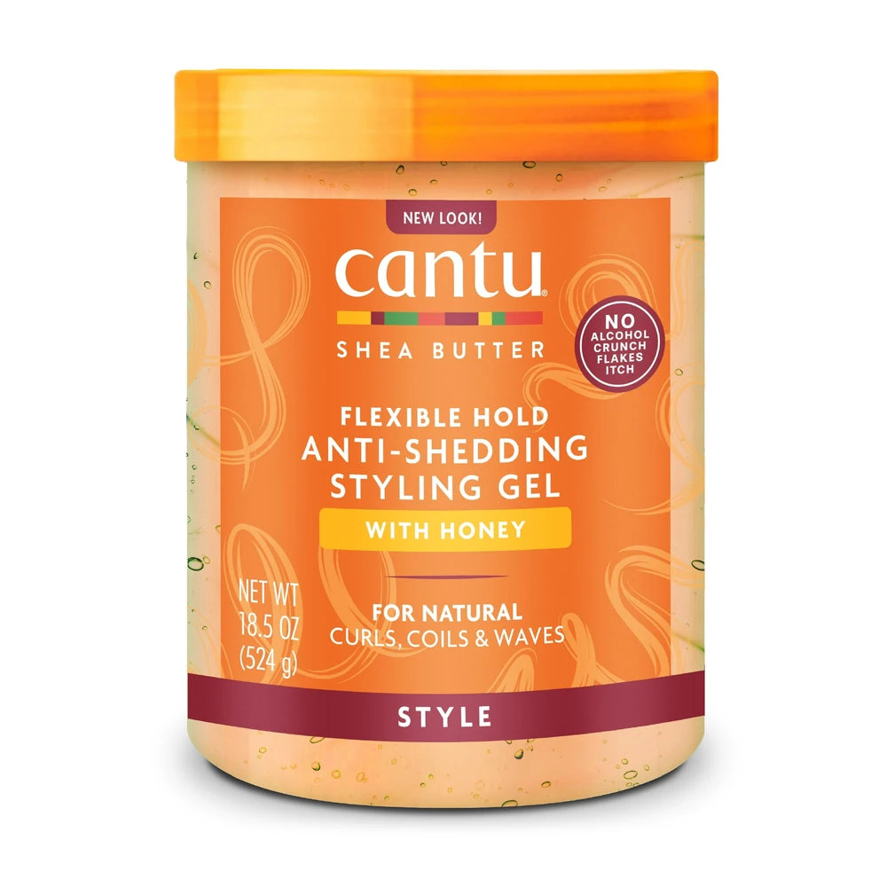 Cantu Flexible Hold Anti-Shedding Styling Gel with Honey (Pack of 12) 18.5 Fl. Oz