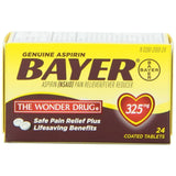 Bayer Aspirin 325 Mg Pain Reliever/Fever Reducer - 24 Coated Tablets 0.07Oz (Pack Of 36)