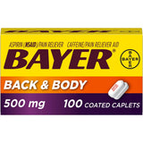 Bayer Extra Strength Caplets Back And Body 500 Mg 100 Count .0275Oz (Pack Of 24)