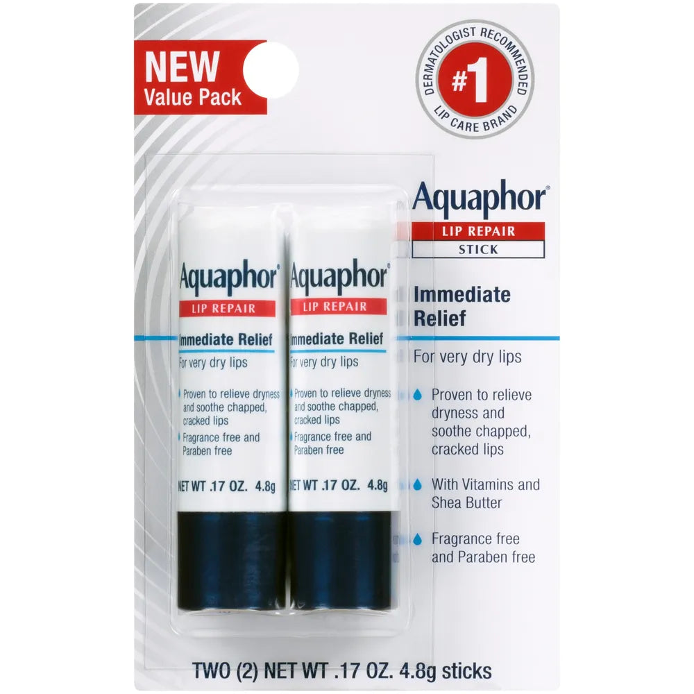 Aquaphor Lip Repair Stick Soothes Dry Chapped Lips 2 Sticks 0.17 Oz(Pack Of 6)