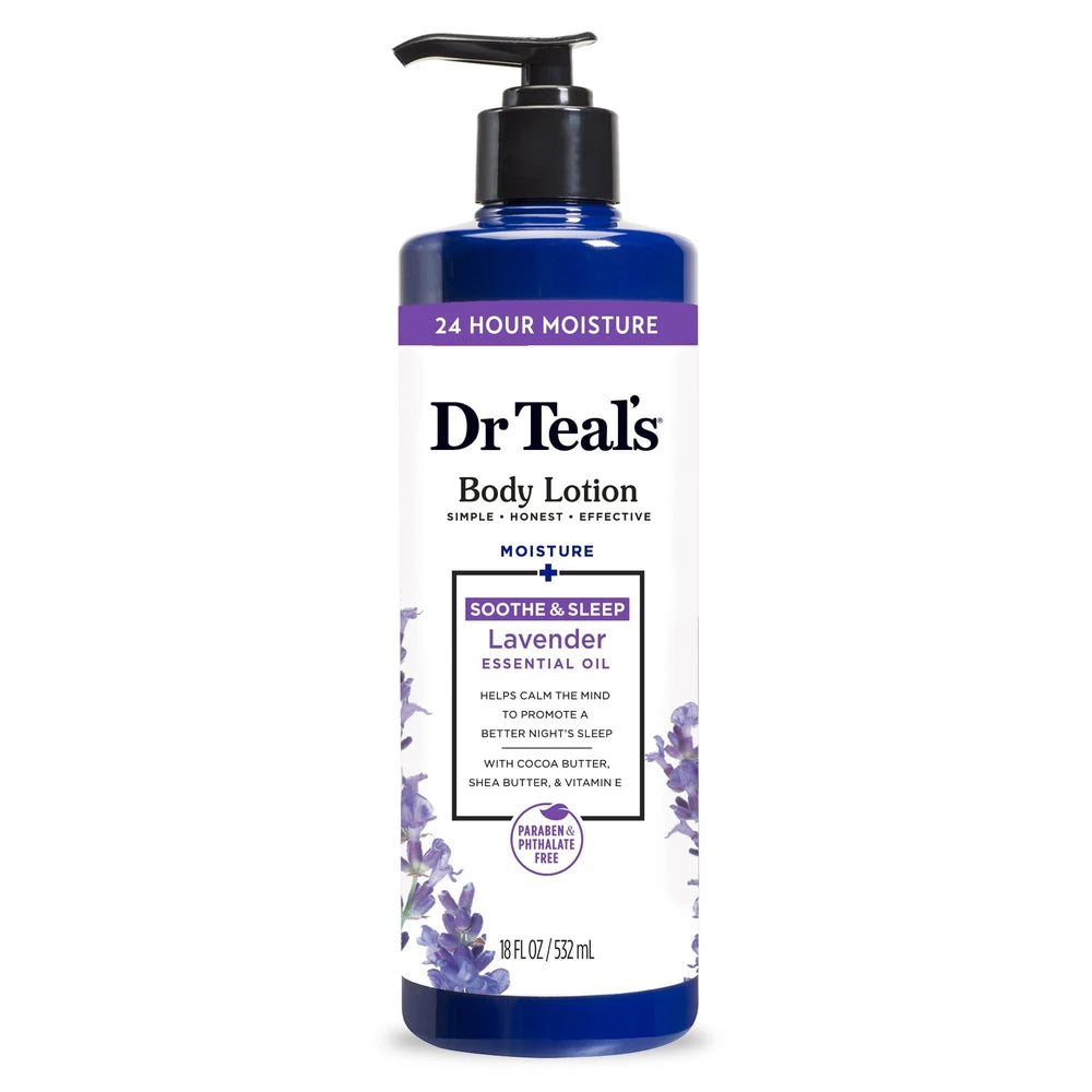 Dr Teal s 24 Hour Moisture Body Lotion with Lavender Essential Oil 18 fl oz (Pack of 12)