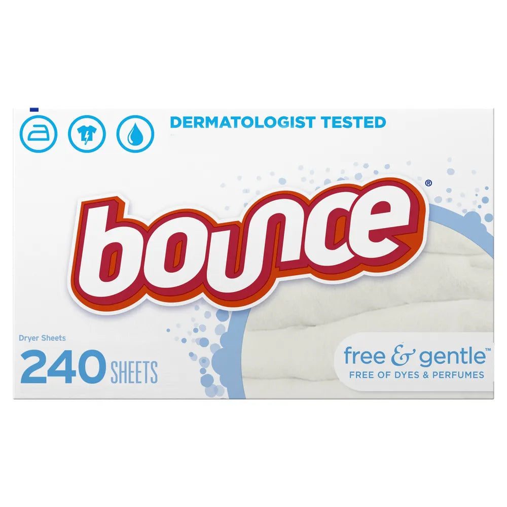 Bounce Free &amp; Gentle Dryer Sheets 240 Count 22.2 Oz(Pack of 4)