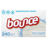 Bounce Free &amp; Gentle Dryer Sheets 240 Count 22.2 Oz(Pack of 4)