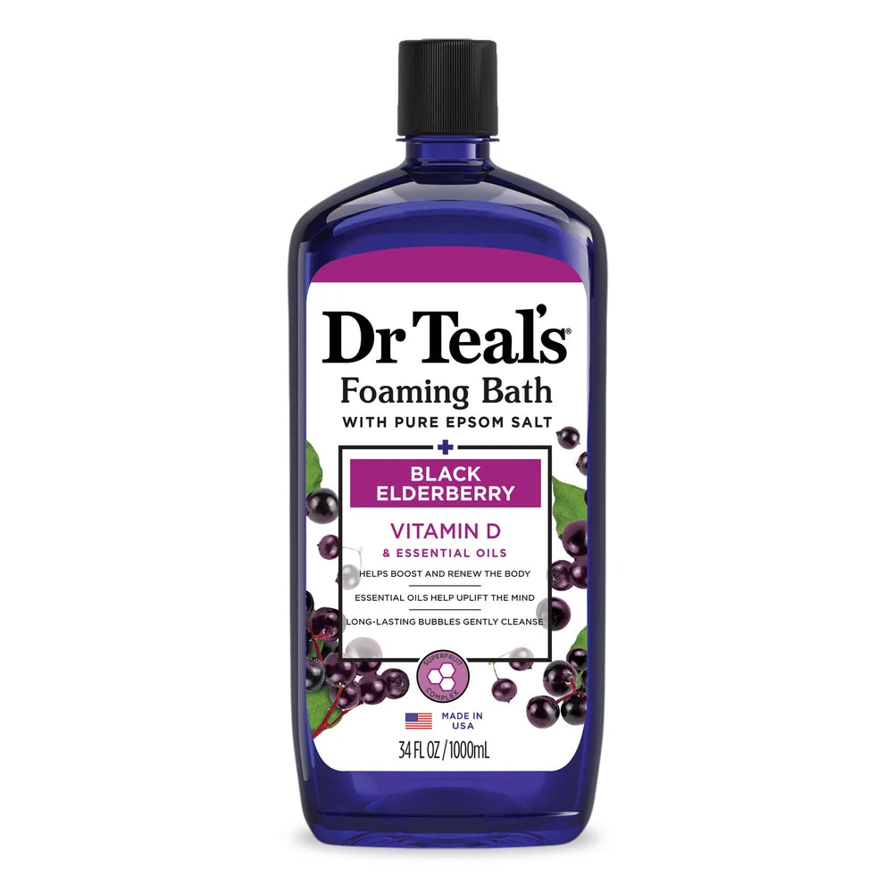 Dr Teal s Foaming Bath with Black Elderberry & Vitamin D 34 fl oz (Pack of 12)