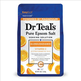 Dr Teal's Epsom Salt Magnesium Soak - Glow & Radiance with Vitamin C & Citrus Es 48 Oz (Pack of 4)