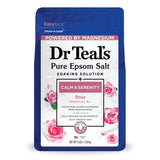 Dr Teal's Epsom Salt Magnesium Soak - Calm & Serenity with Rose Essential Oil & 48 Oz (Pack of 4)