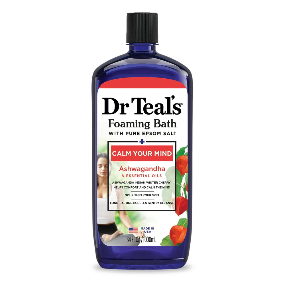 Dr Teal s Foaming Bath with Pure Epsom Salt with Ashwagandha 34 fl oz (Pack of 12)