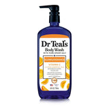 Dr Teal s Body Wash with Pure Epsom Salt Glow & Radiance with Vitamin C & Citru 24 Fl. Oz (Pack of 4)
