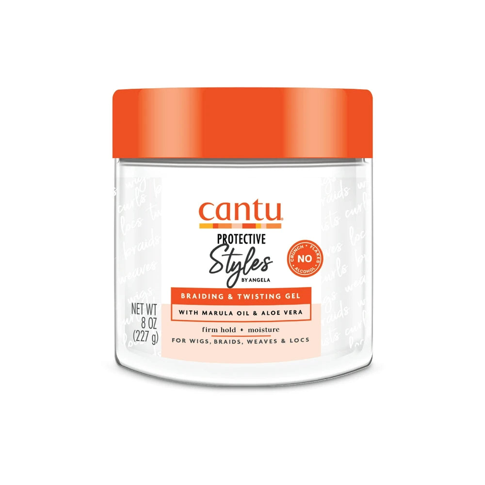 Cantu Protective Styles by Angela Braiding & Twisting Gel with Marula Oil & Aloe 8 Oz (Pack of 12)