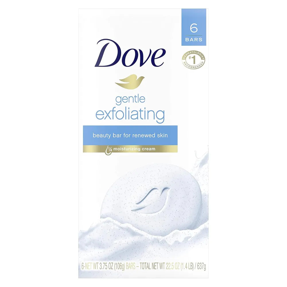 Dove Gentle Exfoliating Moisturizing Cream Bars 3.17 oz 6 Ea (Pack of 6)