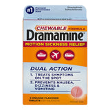 Dramamine Chewable Motion Sickness Relief Orange Flavor 4 Count 0.32Oz (Pack Of 24)