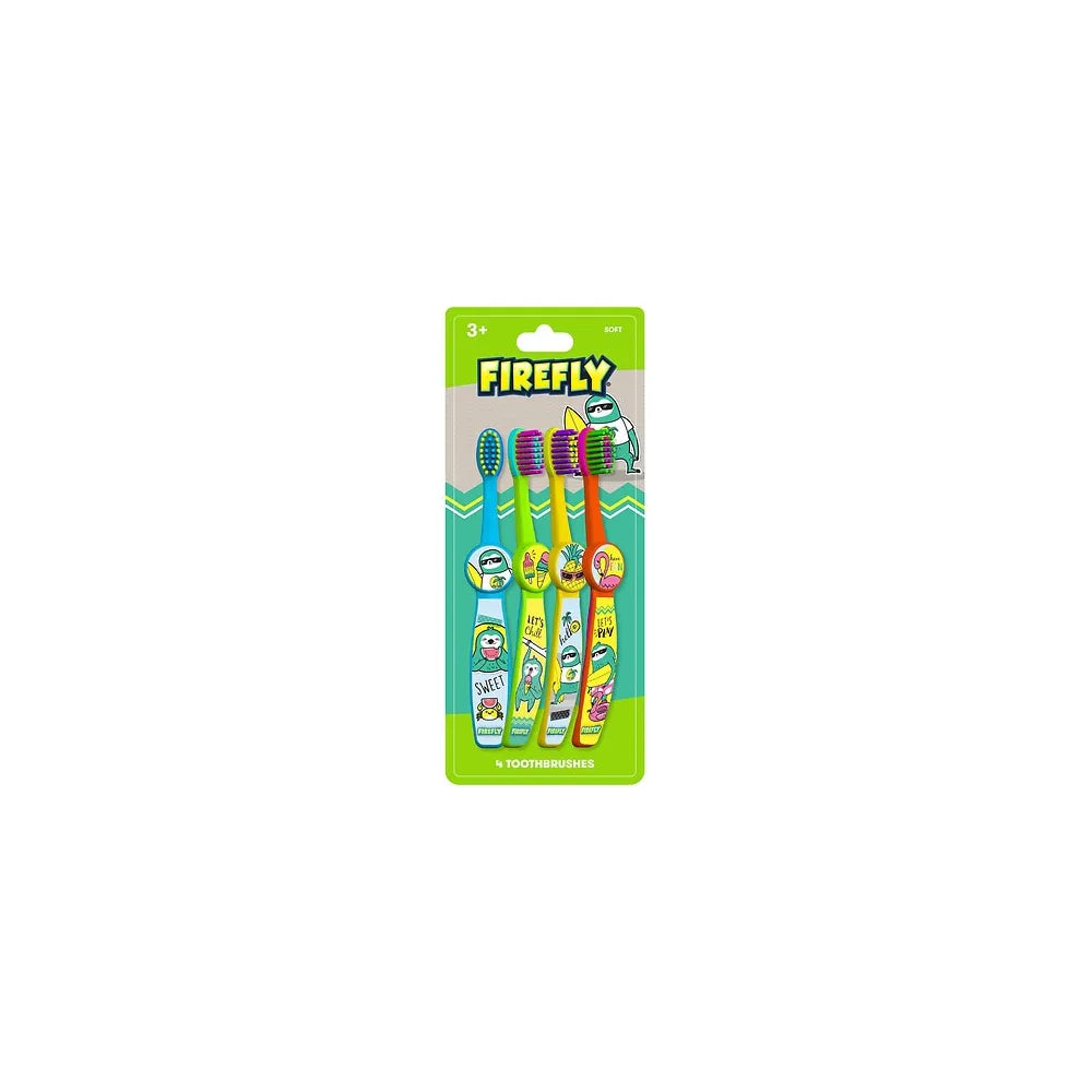 Firefly Kids Sloths Value Toothbrushes 4 Ea (Pack of 24)
