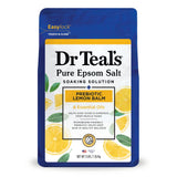 Dr Teal's Prebiotic Lemon Balm & Essential Oils Pure Epsom Salt Soaking Solution 48 Oz (Pack of 4)