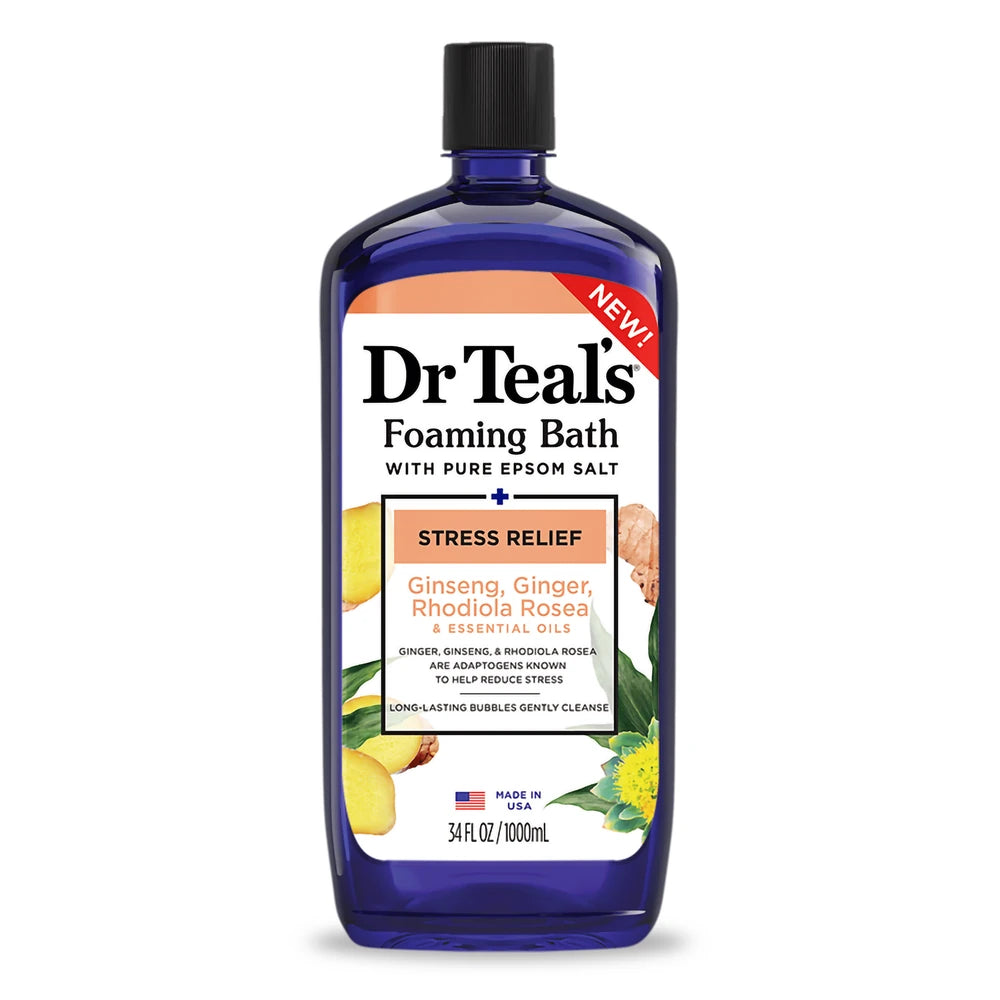 Dr Teal's Stress Relief Essential Oils Foaming Bath Soak - 34oz (Pack of 12)