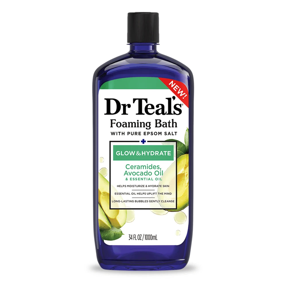 Dr Teal s Glow & Hydrate Foaming Bath with Avocado Oil & Essential Oils 34 fl oz (Pack of 12)