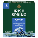 Irish Spring Moisture Blast Moisturizing Bar Soap for All Skin Types 3 Count 11.1oz (Pack of 18)