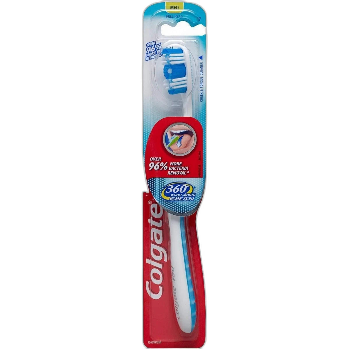 Colgate 360 Degree Full Head Toothbrush Medium 2.08Oz (Pack of 72)