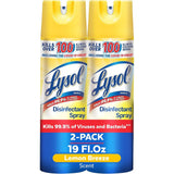 Lysol Disinfectant Spray-Lemon Breeze 2 pack 19oz (19 oz each) (Pack of 4)