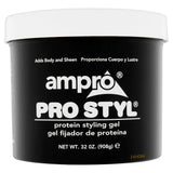 Ampro Pro Styl Regular Hold Protein Styling Gel 32 oz. Resistent Hair Moistur 32oz (Pack of 6)
