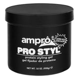 Ampro Pro Styl® Super Hold Protein Unisex Styling Gel for Resistant Hair Texture 32oz (Pack of 6)