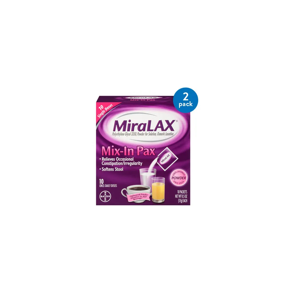 Miralax Laxative Single Dose Powder For Solution 17grams 0.5oz (Pack of 36)