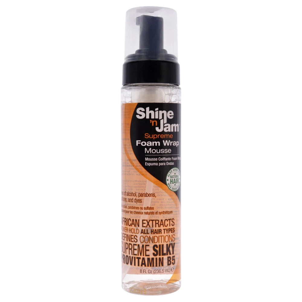 Ampro Shine-n-Jam Supreme Foam Wrap Mousse 8 oz Mousse 8 fl oz (Pack of 6)