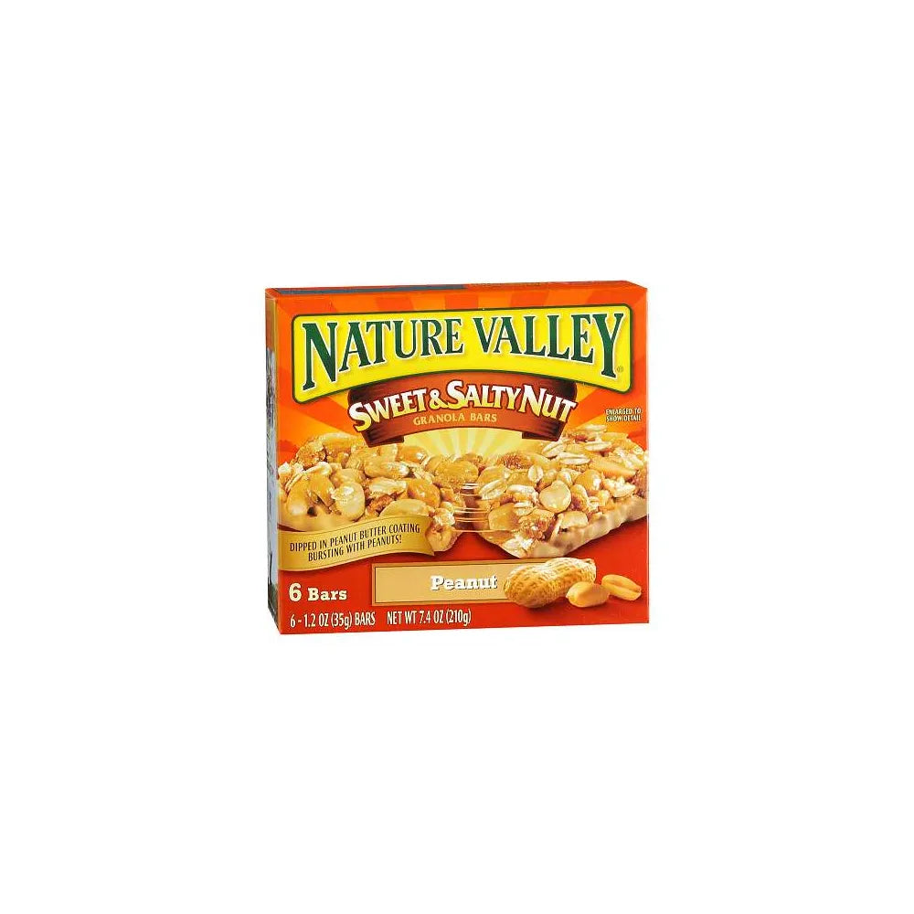 Nature Valley Granola Bars Sweet and Salty Nut Peanut 6 Bars 7.2 oz (Pack of 12)