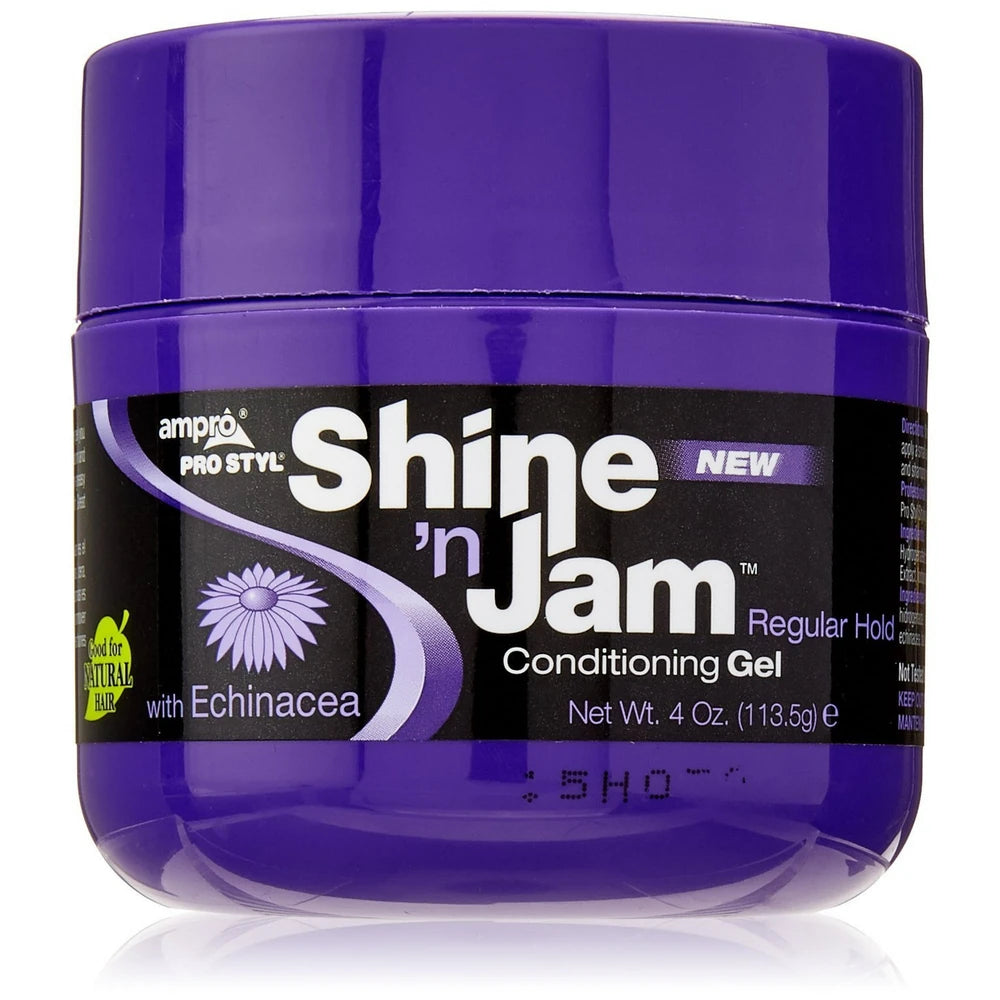 Ampro Shine n Jam® Extra Hold Unisex Conditioning Styling & Braiding Gel 8 oz. 4oz (Pack of 6)