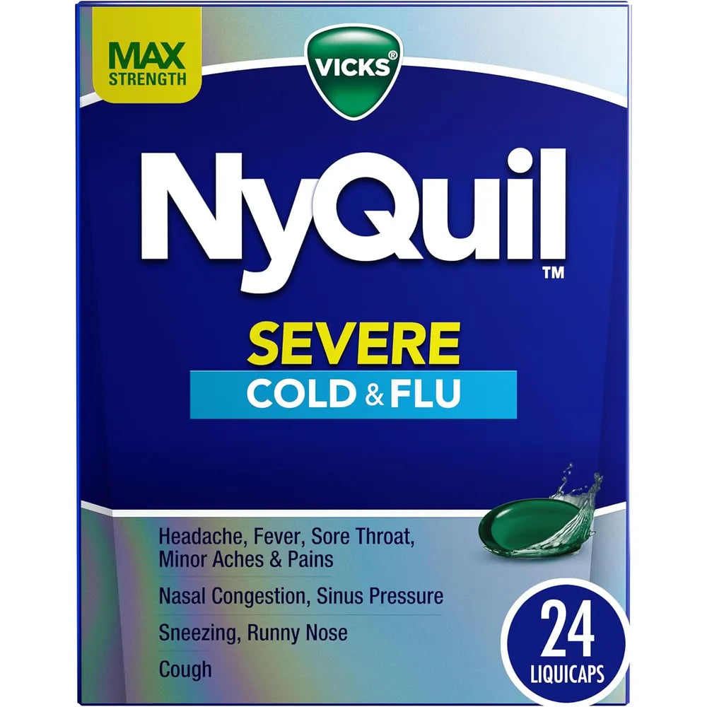 NyQuil LiquiCaps Severe Cold & Flu ? 24 Count (Pack of 8)