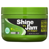 Ampro Shine-n-Jam Edges Hair Styling Gel 8 oz. Moisturizing Unisex 8 oz (Pack of 6)