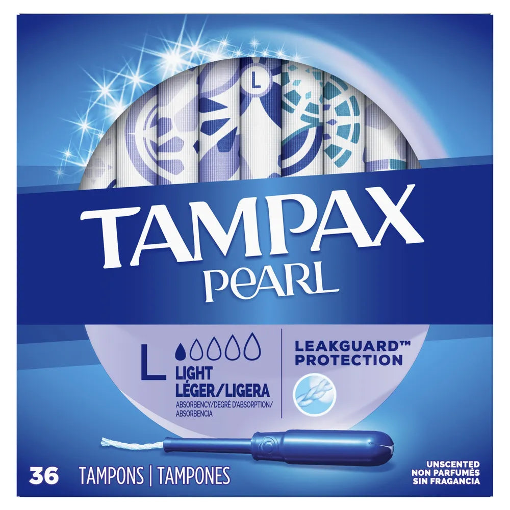Tampax Pearl Light Unscented 36 Count 7.58oz (Pack of 12)