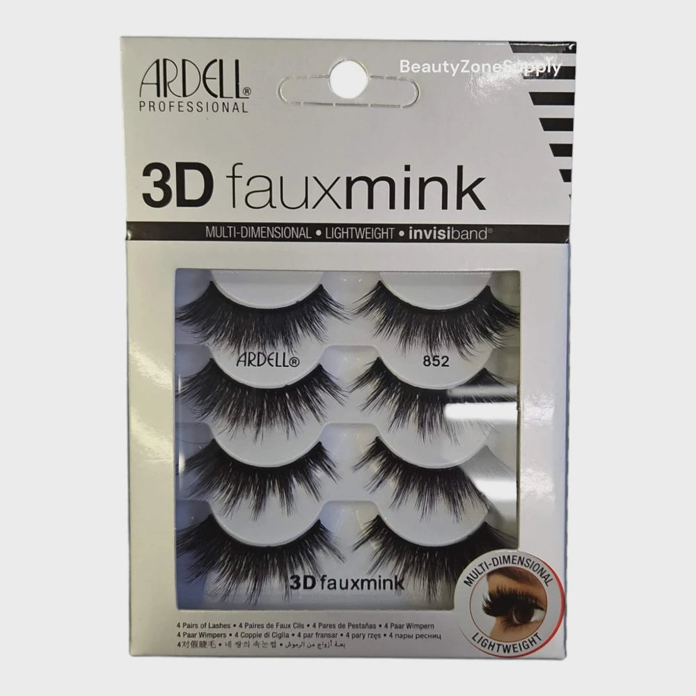 Ardell Strip Lashes 3D Faux Mink Multipacks 852 4 pack #37198 nan (Pack of 36)