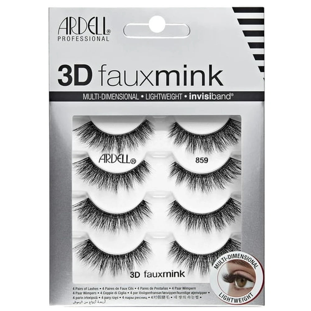 Ardell Strip Lashes 3D Faux Mink Multipacks 859 4 pack #37345 nan (Pack of 36)