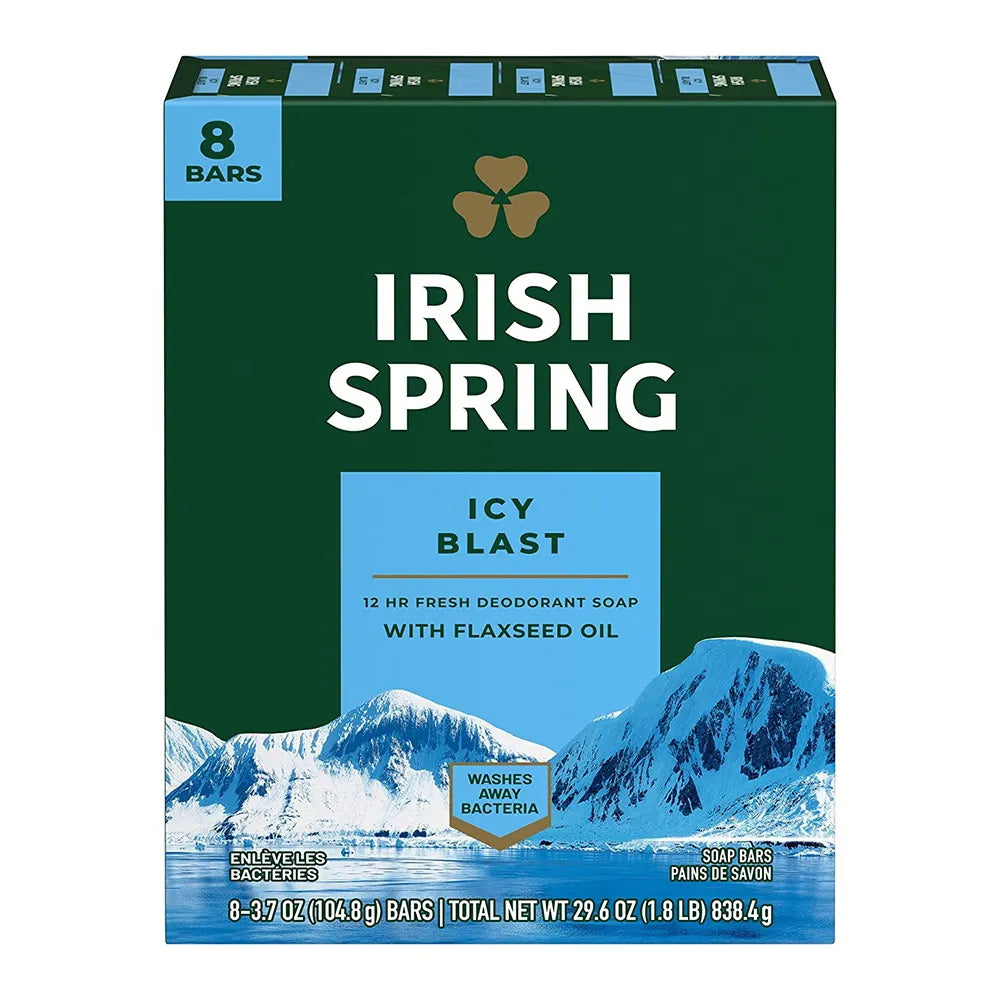 Irish Spring Icy Blast Deodorant Bar Soap3.75Oz (Pack of 9)