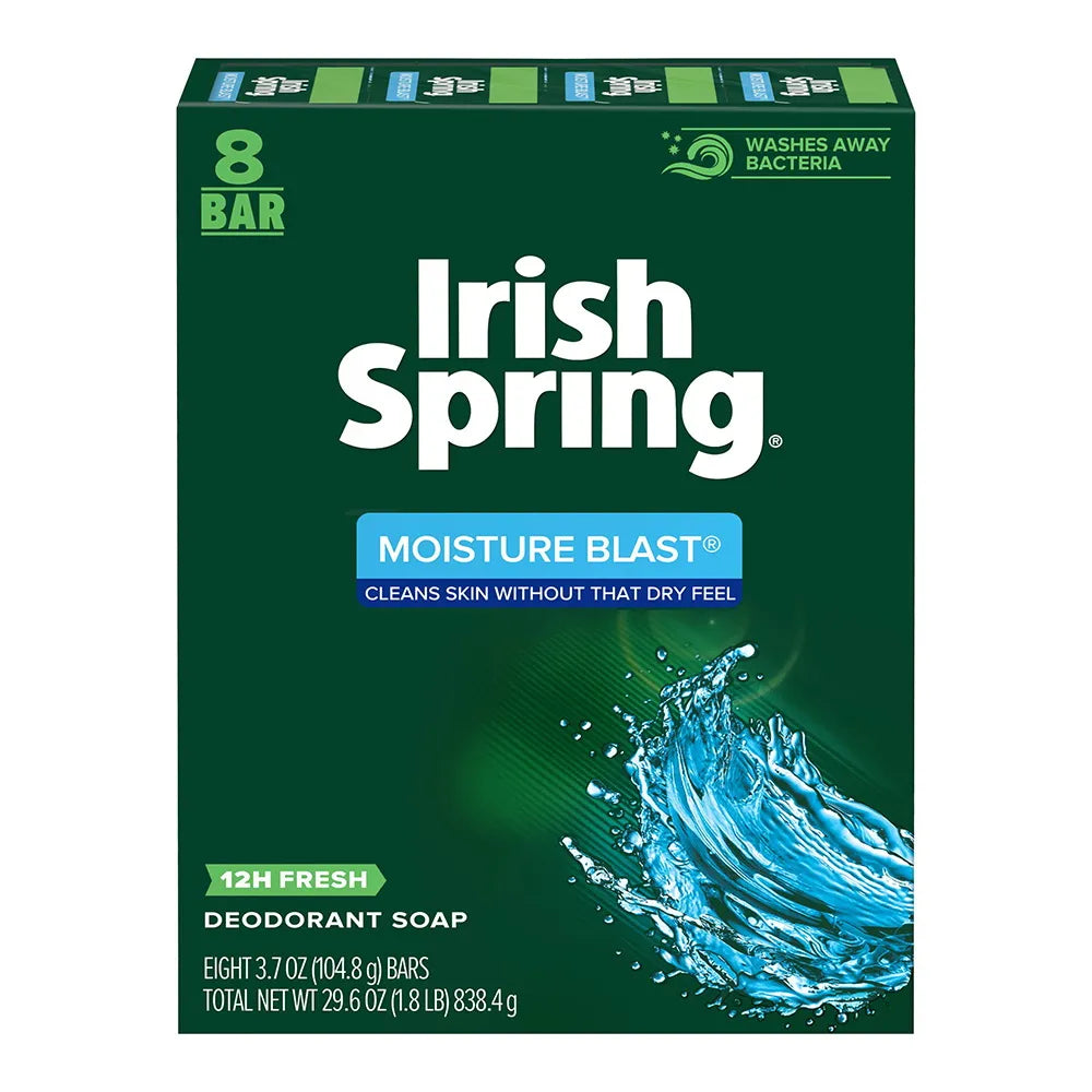 Irish Spring Moisture Blast Deodorant Soap 29.6Oz (Pack of 9)