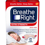 Breathe Right Nasal Strips for Congestion Relief Extra Tan Drug-Free0.71oz (Pack of 24)