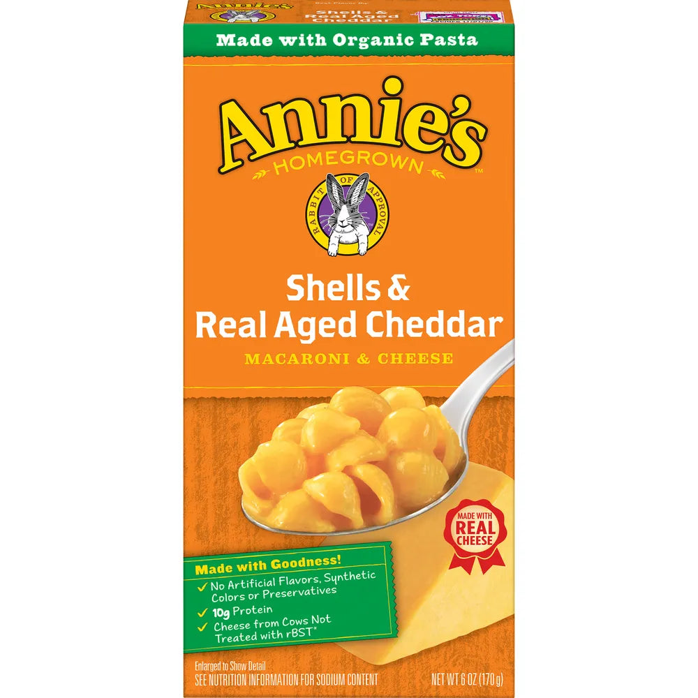 Annies Shells And Real Aged Cheddar Macaroni And Cheese 6Oz (Pack of 12)
