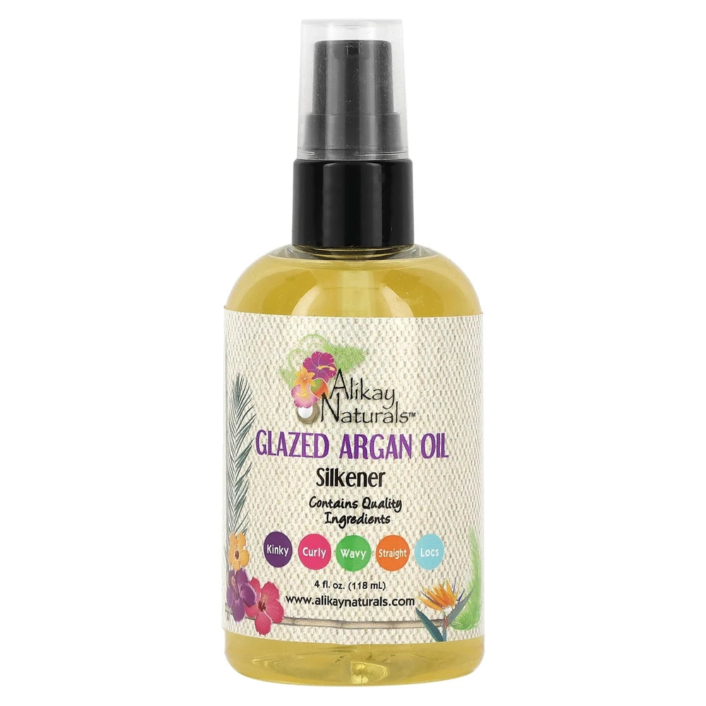 Alikay Naturals Glazed Argan Oil Silkener Natural Argan Oil Sweet Almond Oil 4 4 Fl. Oz (Pack of 12)
