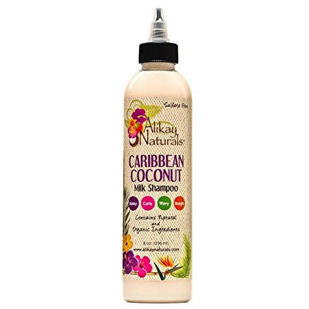 Alikay Naturals Milk Shampoo Caribbean Coconut 8 fl oz (237 ml) 8 Oz (Pack of 12)