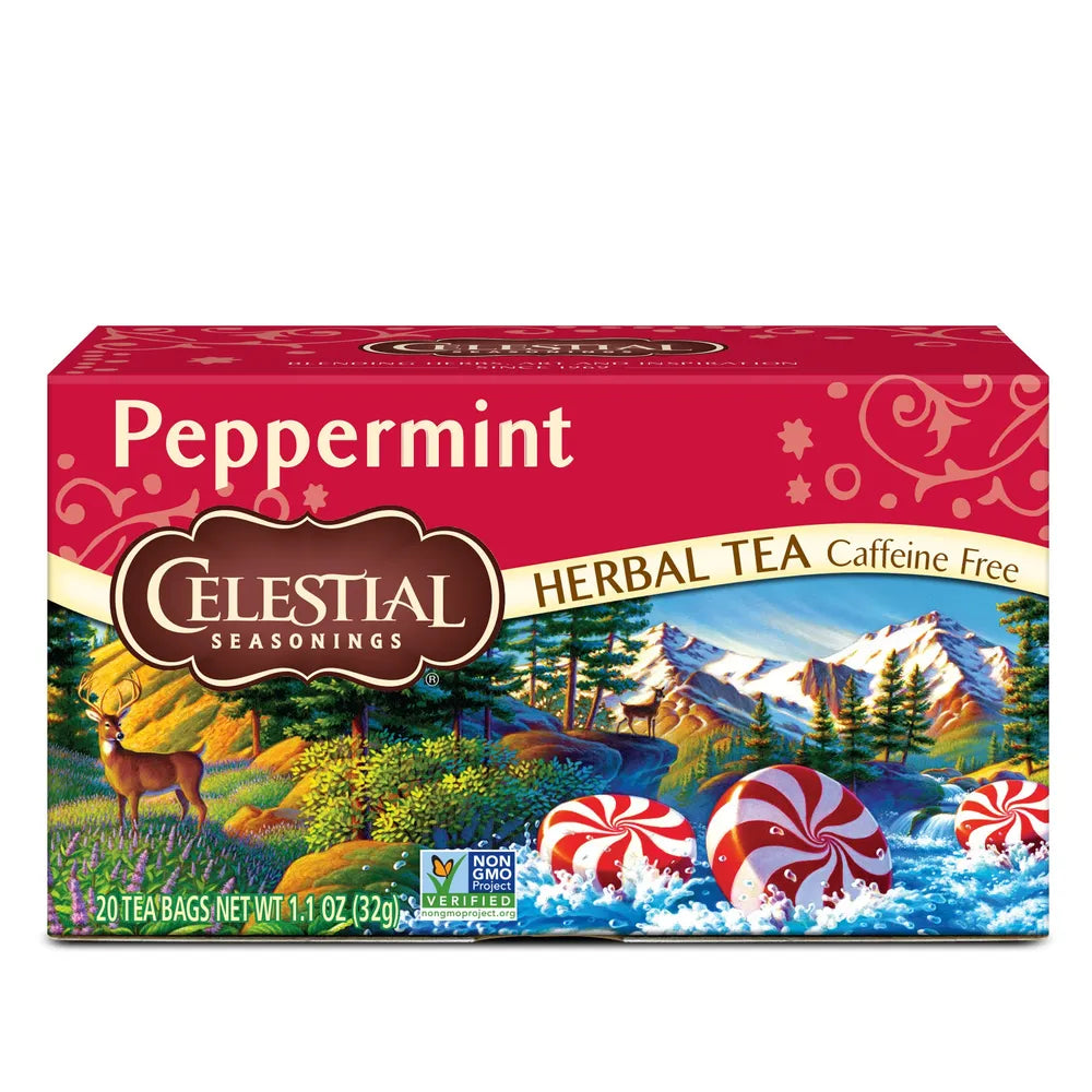 Celestial Seasonings Caffeine Free Peppermint Natural Herbal Tea20 Bags 1.1Oz (Pack Of 6)