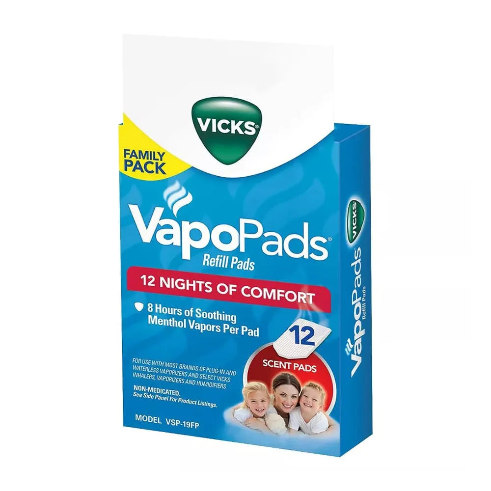 Vicks Vapopads Refill Soothing Menthol 1.12Oz (Pack Of 12)